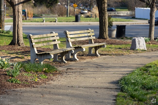 Locals can take a break at one of the many benches inside Seasongood Square in North Avondale.