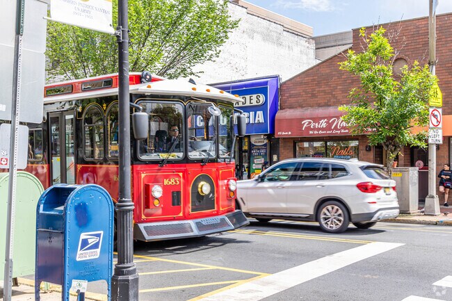 The Perth Amboy Trolley runs continuously on the streets of downtown Chickentown, Perth Amboy, NJ.