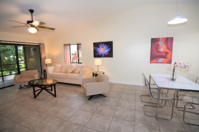 Large open floor plan. Spacious living room and dining area.