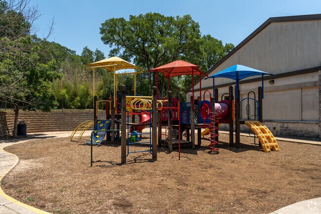 The playground at Trinity Episcopal School Of Austin has exciting equipment for students.