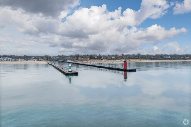 The South Haven Lighthouse welcomes nautical visitors to the town of South Haven.
