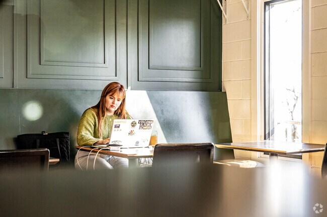 Retrograde Coffee provides a calm setting for focused work in Talbot's Corner.