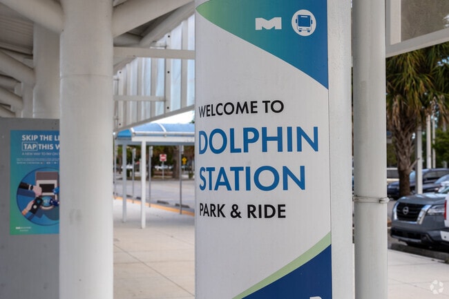 Dolphin Station is a large facility where you can park your car and hop on a bus.