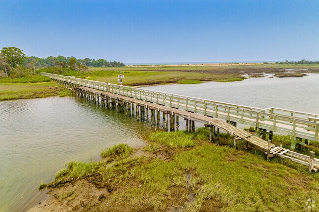 Take in tidal wetlands from Flax Pond Bridge, a favorite walking spot in Old Field.
