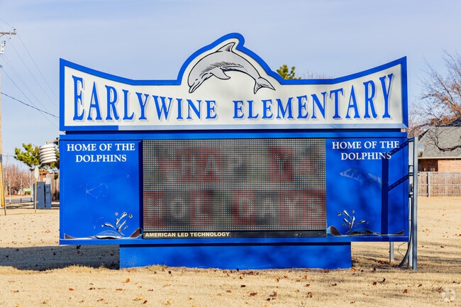 Close up shot of the signage of Earlywine Elementary School.