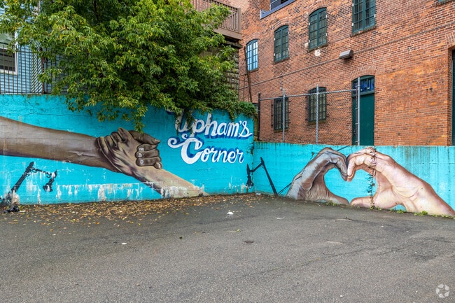 Uphams Corner-Jones Hill is covered in local graffiti, celebrating the neighborhood.