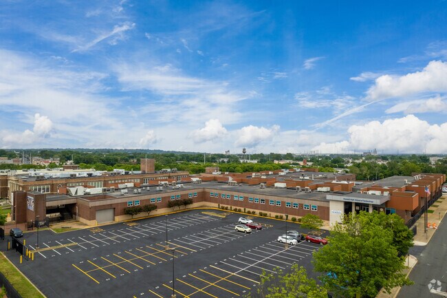 An aerial view over the Howard High School campus in Wilmington.