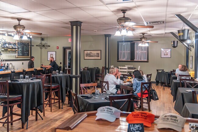 Lizzie Keays Restaurant in Warrensburg offers terrace views of the Schroon River.