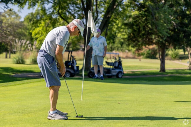 Golfers enjoy the nine-hole Eagles Pub & Golf Course in Kingman.
