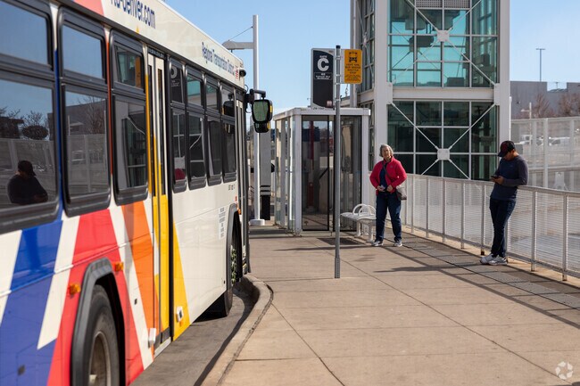 The Colorado Station in University Hills has access to buses and the light rail.