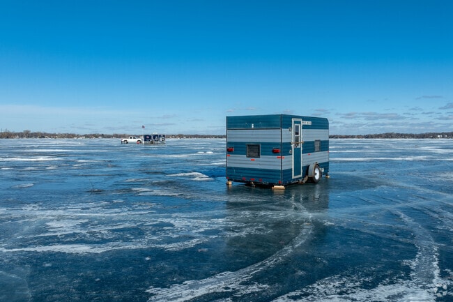 Ice fishing is a popular winter recreation on Forest Lake.