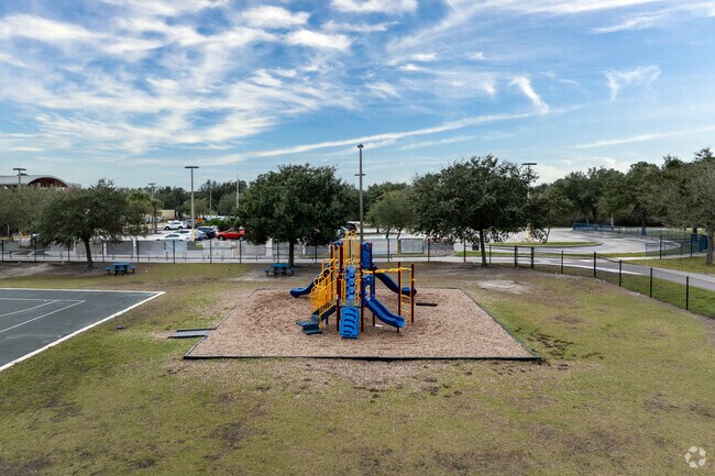 The playground is a popular spot during recess at Moss Park Elementary School.