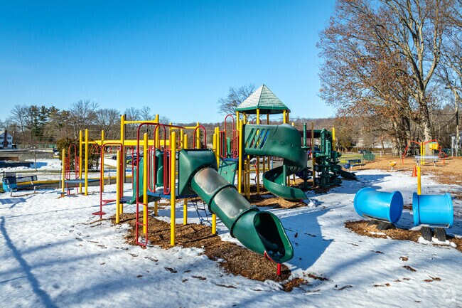 The playground apparatus outside of Edward V. Walton School, Springfield, NJ.