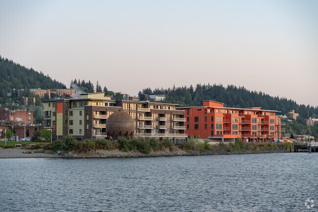 New apartments line the waterfront in City Center.