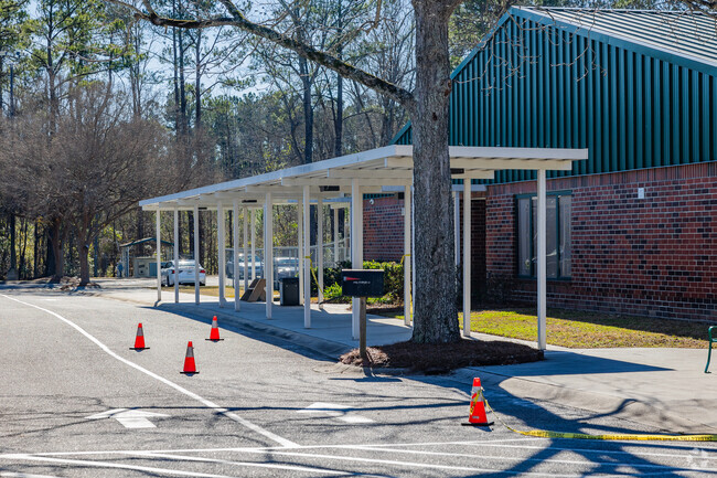 J.K. Gourdin Elementary School in Saint Stephen has a covered pick up and drop off area.