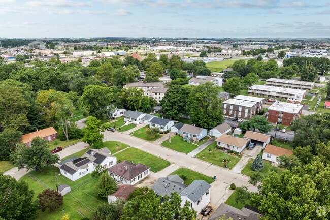 Garden Park sits between Downtown Champaign and a large shopping center.