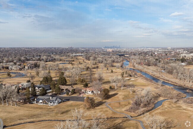 Homes surrounded by golf and open space in Columbine Valley, Colorado.