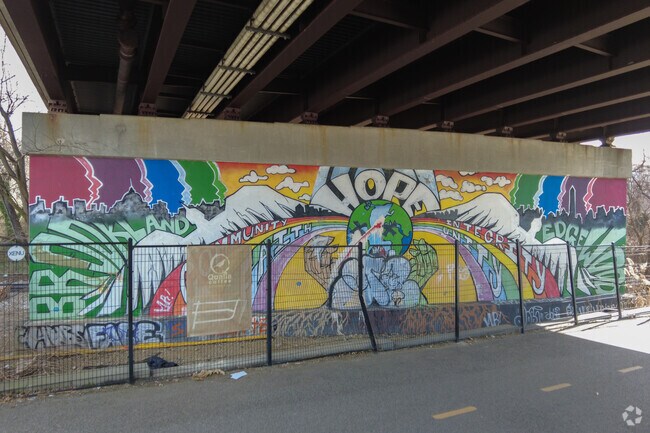 Brightly colored murals are everywhere in Edgewood.