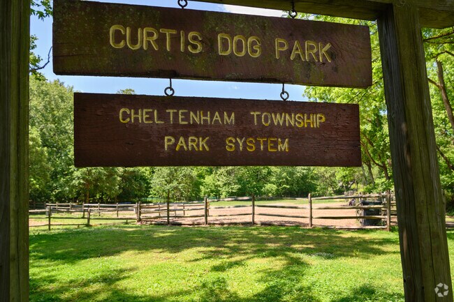 Curtis Dog Park is located on the grounds of Curtis Arboretum in Wyncote.