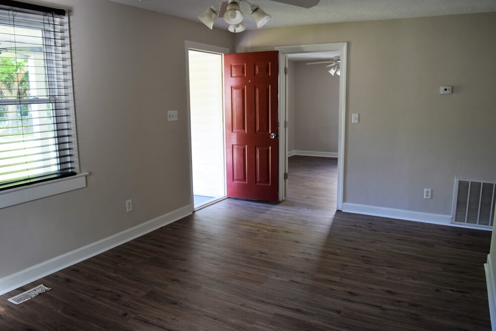 Living room and front door