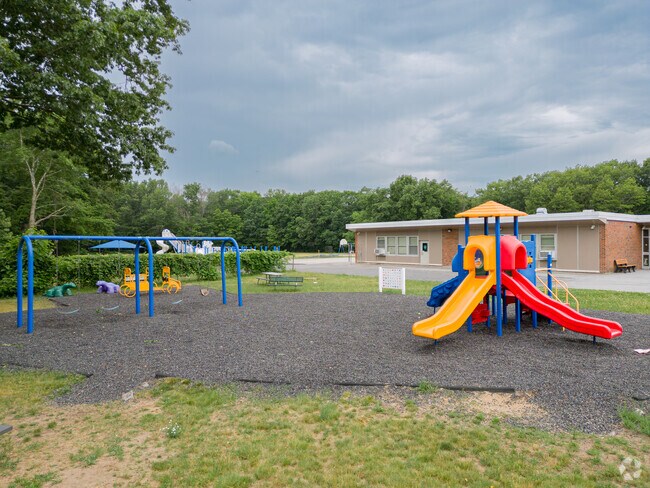 The playground at Pashley Elementary School is very colorful.