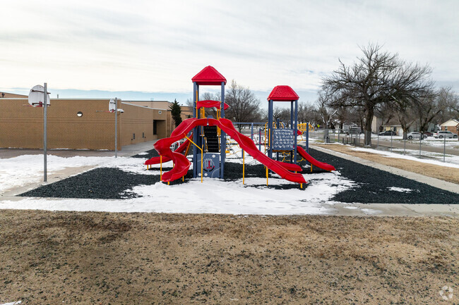 KIds can climb on the playground at Stanley Elementary School.