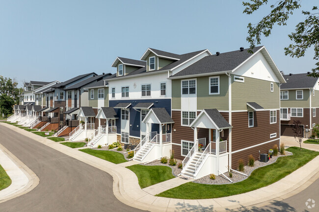 The Contemporary townhomes have a modern farmhouse influence and offer a great place to live.