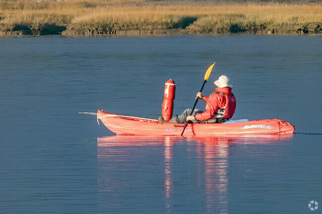 Kayaking the Westport River in Great Neck offers a peaceful paddle through nature.