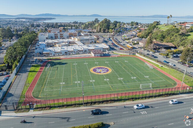 Pinole Middle School has a large modern athletic field.