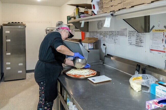 Panama Pizza draws Harmony residents with freshly made pies.