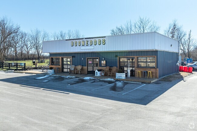 Residents in Coletown enjoy hot dogs and wings at Boonedogs.