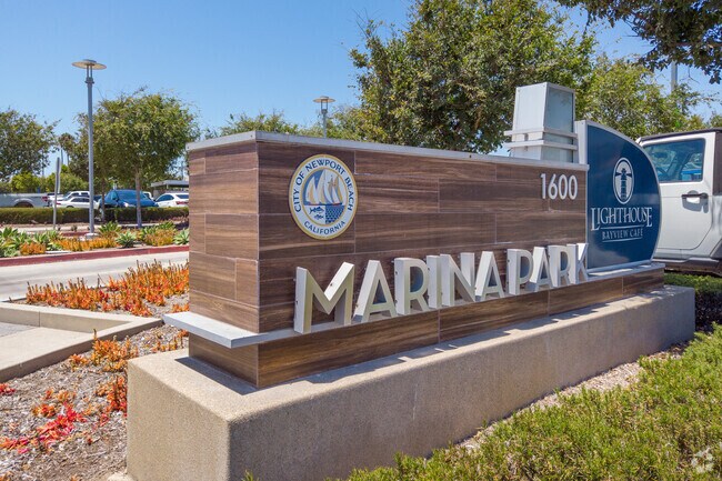 Marina Park has a lighthouse theme with view of the harbor in West Newport Beach.
