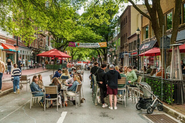 Lively crowds gather at West Chester’s Gay Street Open-Air Market for food and fun.