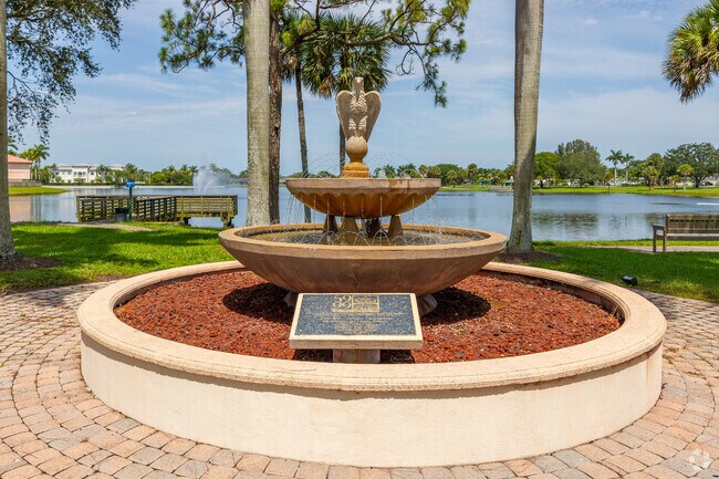 Fountain Memorial in Lakeside Challenger Park.