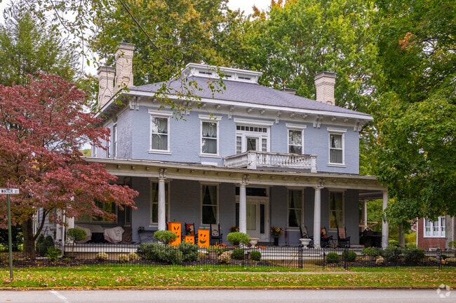 Historic homes grace Water Street along the Allegheny River in Kittanning in Rayburn.