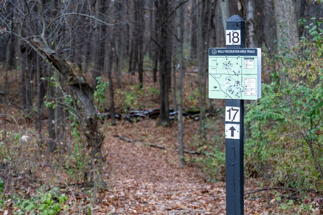 Holly Recreation Area offers Groveland Township residents an extensive hiking trail system.