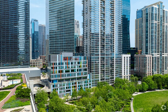 GEMS World Academy sits next to acres of green public park space.