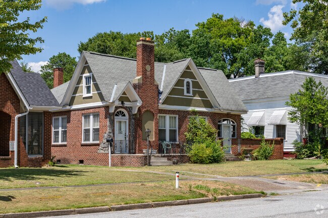 Buyers can find Tudor style homes in East Highlands made of red brick.