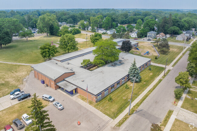 Aerial view of Willow Elementary School in Lansing, Michigan.