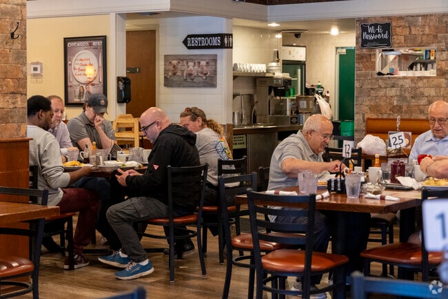 The Baked Apple is where many people start their day with apple pancakes in Northside Park.