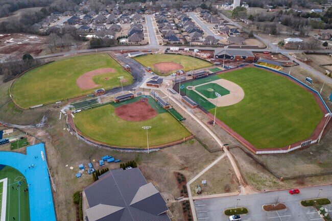 Baseball and Softball fields ay James Clemens High School in Madison Alabama.