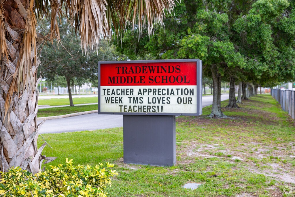 Tradewinds Middle School signage.