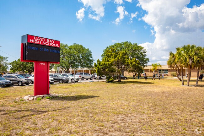 Teenagers can attend the public East Bay High School in the Gibsonton neighborhood.