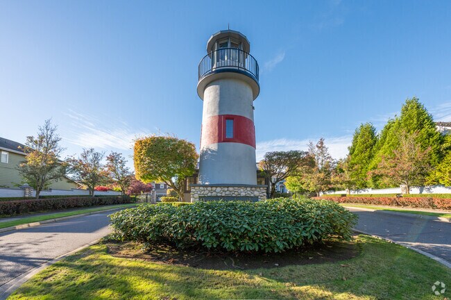 The Browns Point neighborhood is filled with lighthouse-themed decor and artwork.