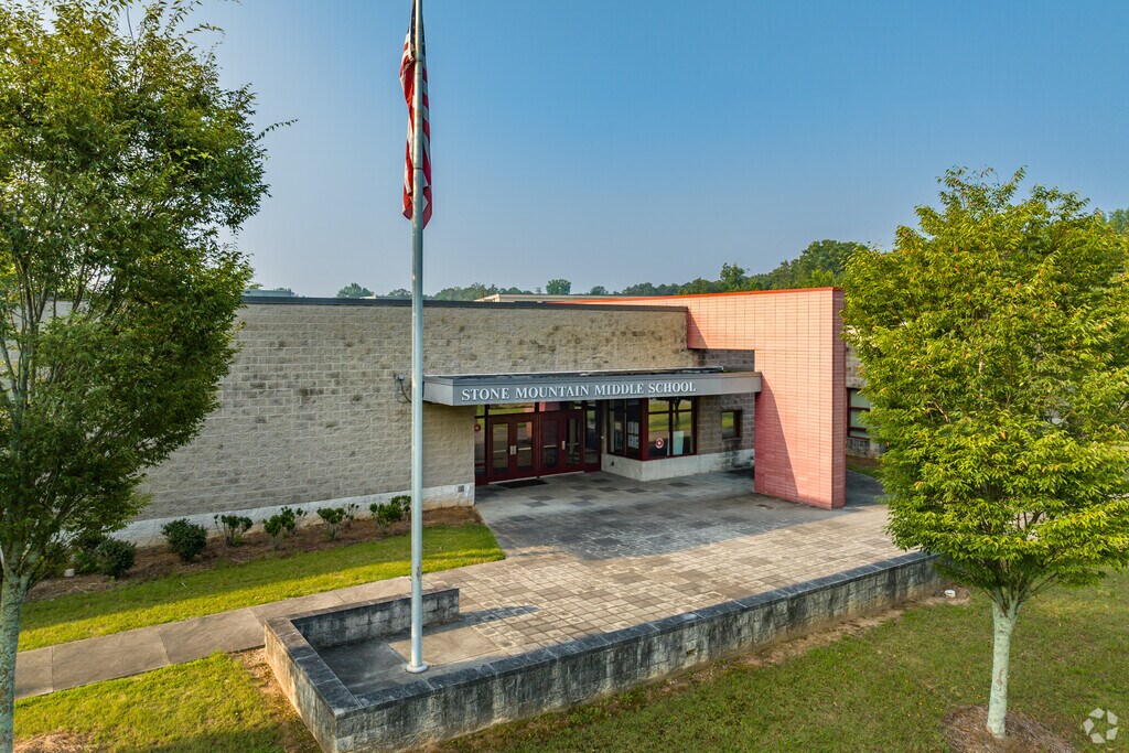 Front of Stone Mountain Middle School in Atlanta.