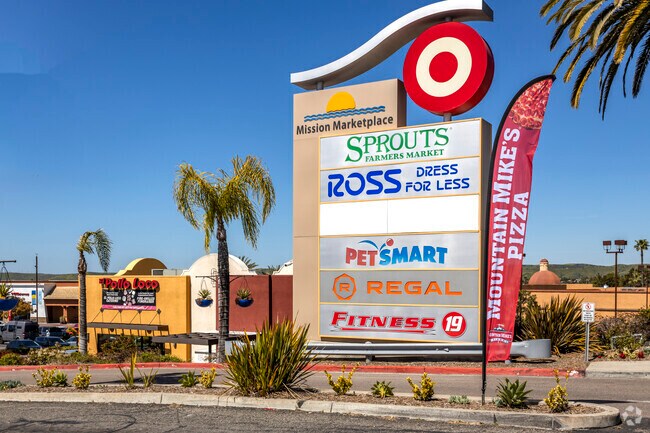 One can shop at the Mission Market Place in the South Morro Hills neighborhood.