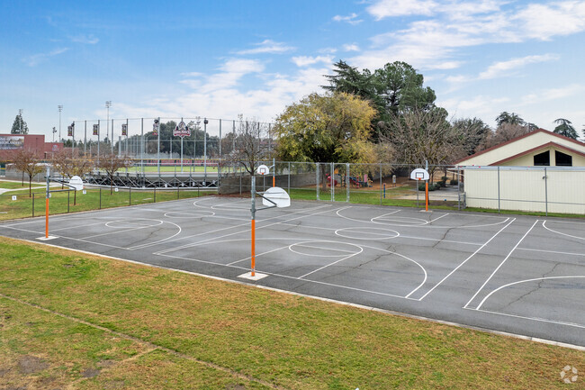 The basketball courts at Wishon Elementary School in Fresno.