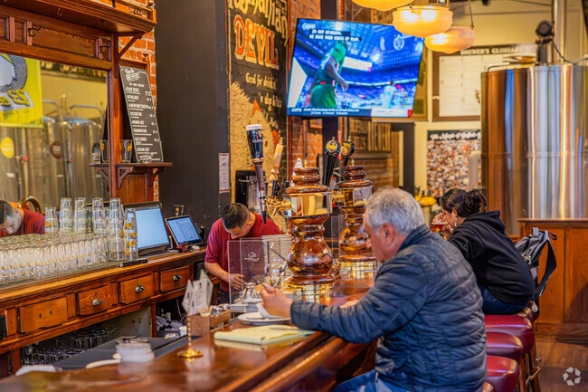 Buffalo Bill's Brewery bar in Fairview: historic brews meet modern tastes.