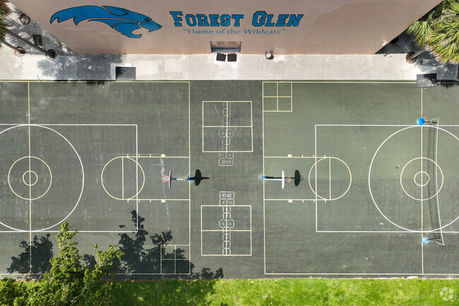 Forest Glen Middle School has a basketball court for its students