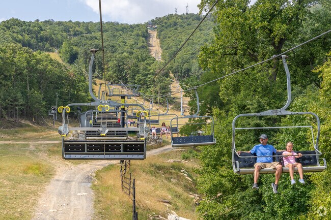 Residents of Crossroads Farm can take a scenic chairlift ride to historic Massanutten Peak.